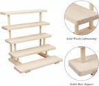 Home Office Users: 5-Tier Solid Wood Ladder Shelf for Desktop Organization, Compact Vertical Bookcase for Small Spaces