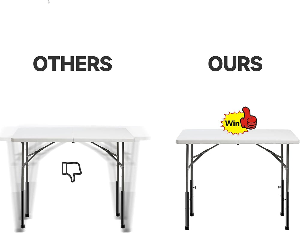 8 Pack Folding Table Risers, 4 Levels Adjustable Height Folding Table Leg Ext...