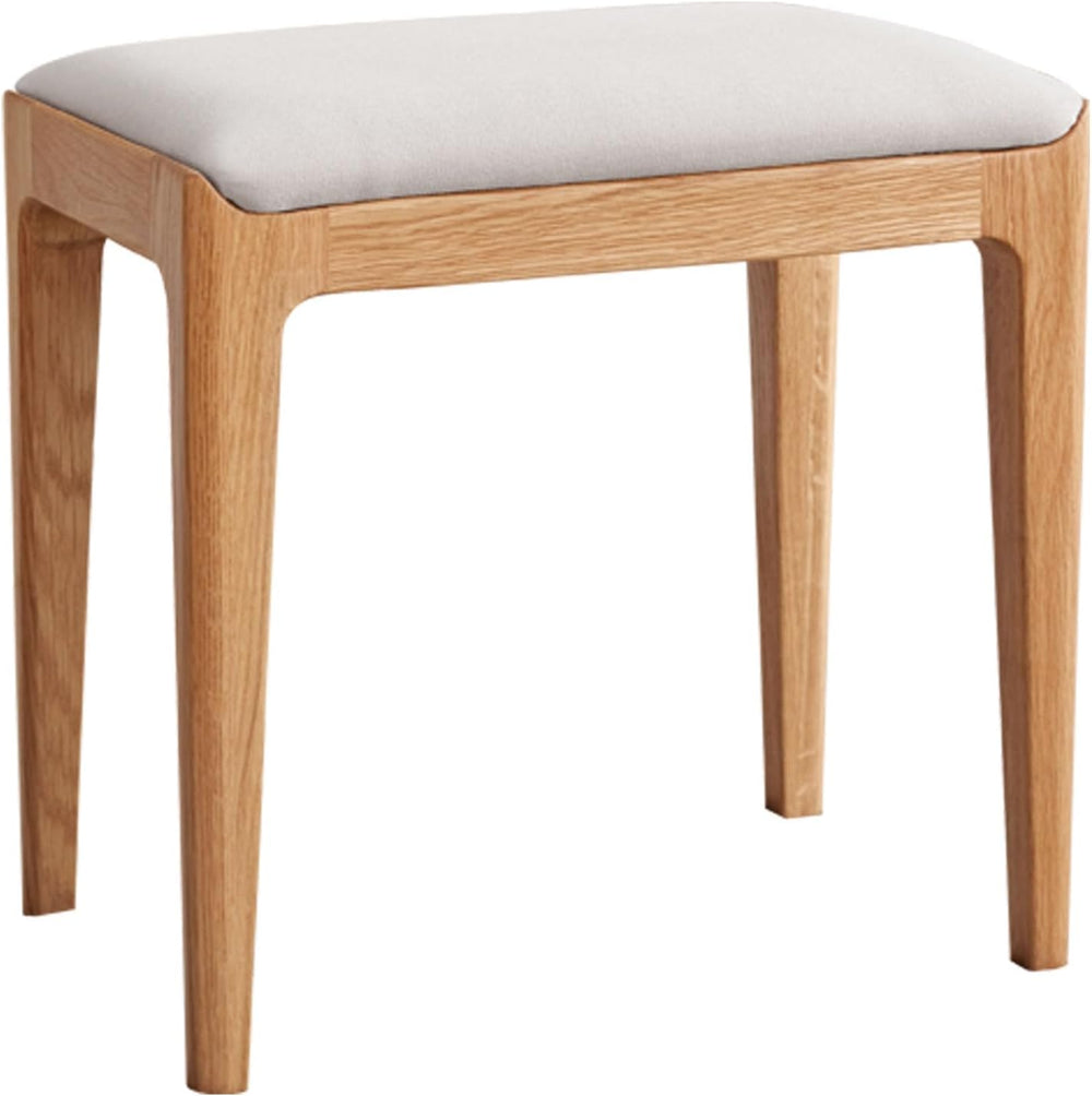 YESWOOD Solid Wood Small Vanity Stool Chair, High-Rebound Sponge Seat, Easy A...