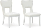 Signature Design by Ashley Chalanna Solid Wood Frame Dining Chair, Set of 2, White