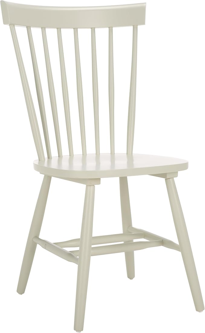 SAFAVIEH Home Collection Parker Farmhouse Off-White Spindle Windsor Solid Wood Dining Chair Set of 4