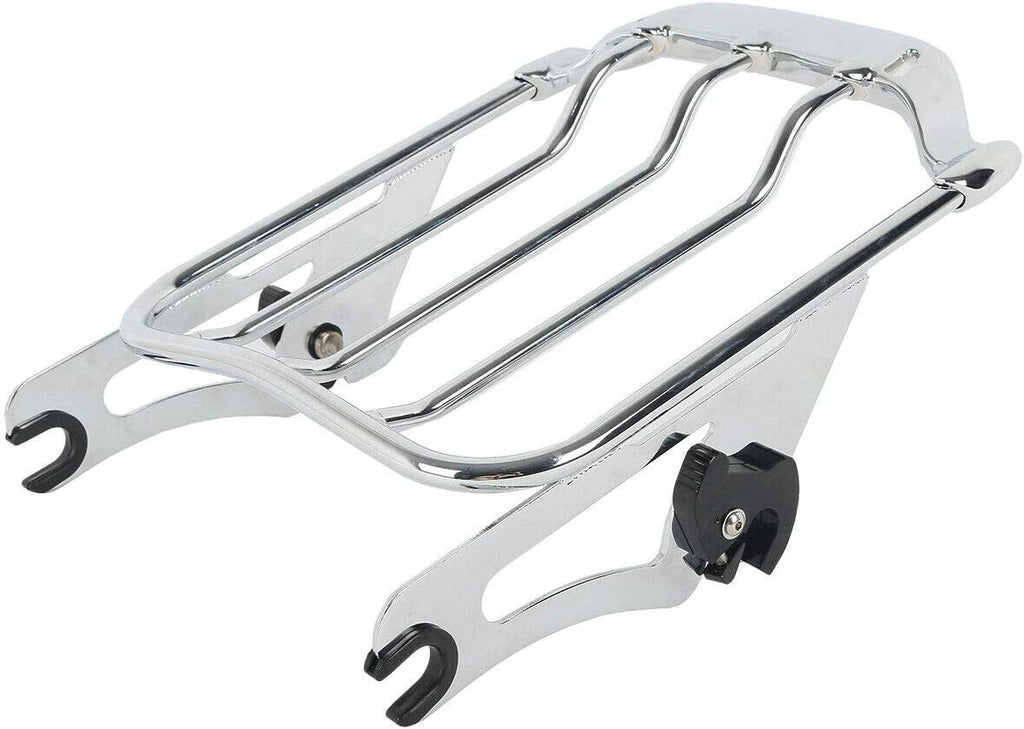 XFMT Motorcycle Chrome Detachable Two-Up Luggage Rack for Air Wing Harley Touring Road King Street Glide Road Glide Electra Glide 2009-Later
