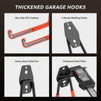 40 Pack Utility Steel Heavy Duty Wall Mount Garage Hooks,with Anti-Slip Coating,for Hanging Bikes,Ladder,Ropes,Bulk Items,Power,Yard and Garden Tools