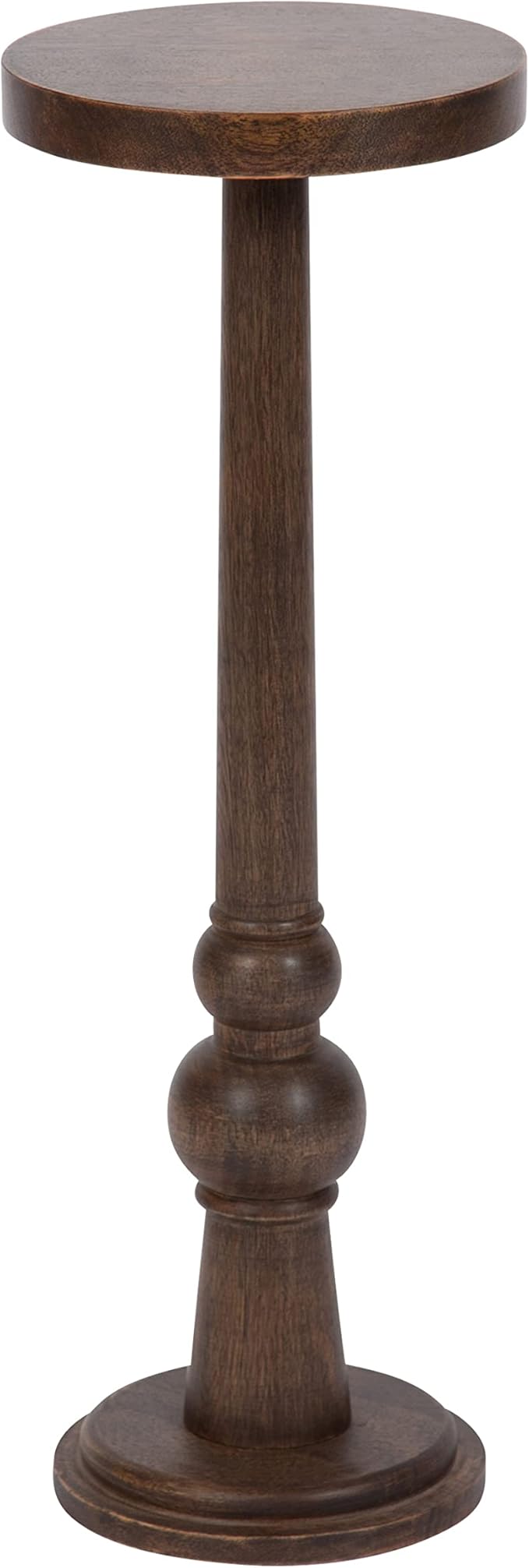 Kate and Laurel Wegner Traditional Wooden Round Drink Table, 8 x 23, Rich Bro...