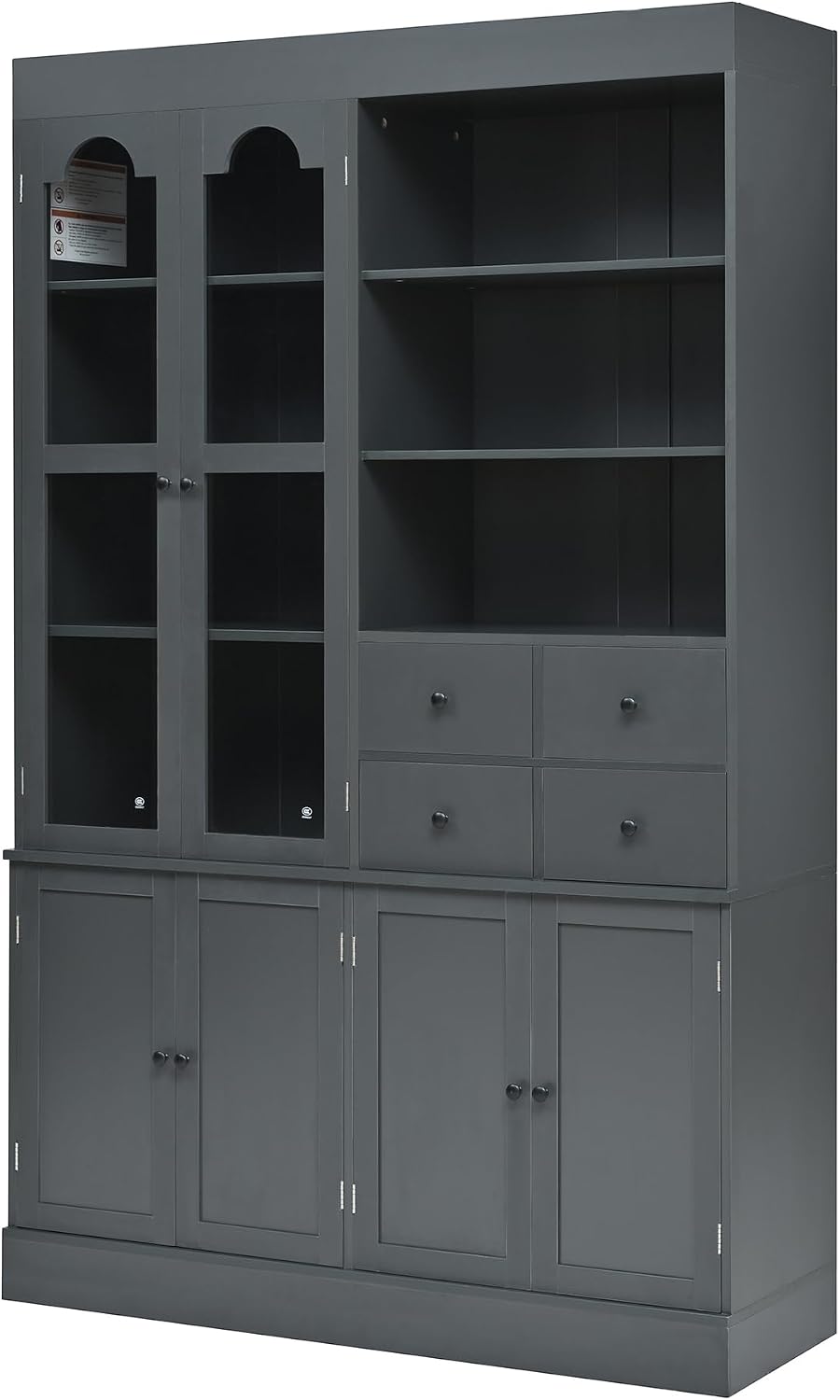 Merax Wood Kitchen Pantry with 4 Drawers, 3 Cabinets and Hutch, Tall Cupboard...