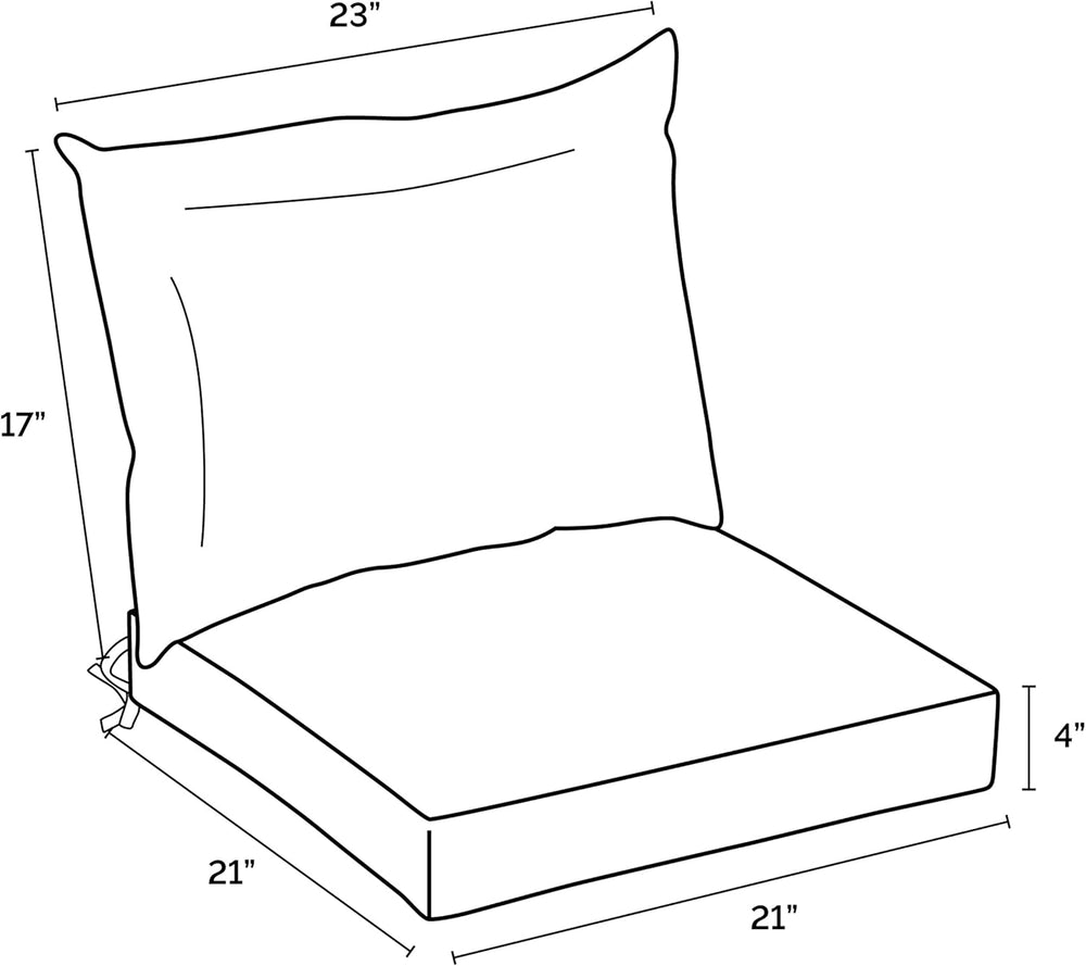 Arden Outdoor Dining Chair Cushion, 21 x 21, Rain-Proof, Fade Resistant 21 x ...