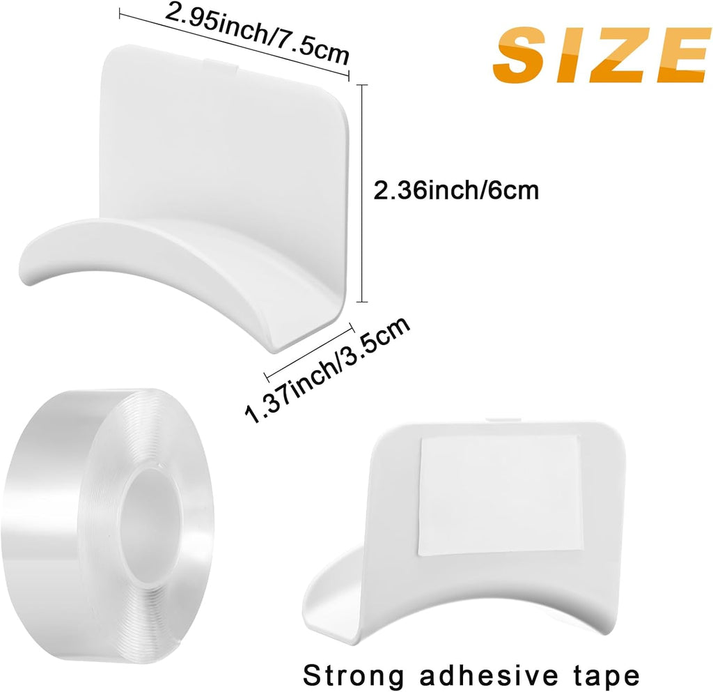 Headphone Wall Hangers Adhesive Gaming Headset Holder Hooks for Wall Mount Strong Universal Stand Hooks for Most Headphone Controller, Hat, Baseball Caps, Door, Closet(White,24 Pcs)