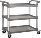 Winco Heavy-Duty Utility Cart, 3 Shelf, 400 Lb Capacity, Gray