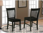 East West Furniture NFC-BLK-W Norfolk Dining Chairs - Slat Back Wood Seat Kitchen Chairs, Set of 2, Black