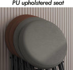 Folding Stool 20in Chair, Backless Folding Chair, Heavy Duty Faux Leather Round Padded Seat Foldable Stool for Small Spaces, Apartments, Dorms (Color : Brown, Size : 50cm/20in)
