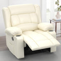 RV Recliner Chair, Oversized Reclining Loveseat Home Theater Seating with Cup Holders, Insert Pockets, Wall Hugger RV Recliners for Movie Room, Recline Movie Seats Gaming Sofa, White