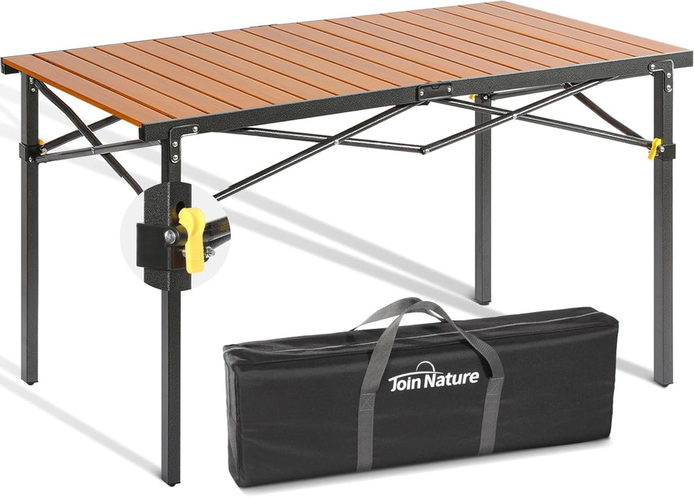 Join Nature 46.4" Large Camping Table for 2-6 People, Heavy Duty Foldabl...