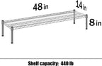 14" Deep x 48" Wide x 8" Height 1-Tier Wire Shelving Kit | NSF Commercial Storage Rack Unit
