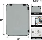 MZON 16x20 Inch Matte Black Bathroom Mirror, Rectangle Wall Mirror for Bathroom or Entryway, Anti-Rust Frame & Tempered Glass, Hangs Horizontally/Vertically - Space-Saving Minimalist Decor