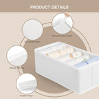 Criusia Drawer Organizer Clothes, 10 Pack Dresser Organizer for Baby Clothes, Underwear, Sock- Foldable Closet Organization and Storage Dividers Bins for Nursery, Bedroom (White)