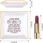 Friend Birthday Gifts for Women Jewelry Dish, Funny Best Friend Female Gifts for Women Coworker Mothers Day/Birthday/Christmas Gift - 4 Inch Trinket Tray for Rings, Earrings