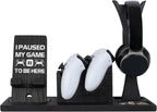 Gaming Accessories Organizer with Headphone Holder, Rotatable Phone Stand & Controller Stand - Unique Gamer Gifts Controllers Holders Gaming Equipment, Gifts for Gamers Controller Holder
