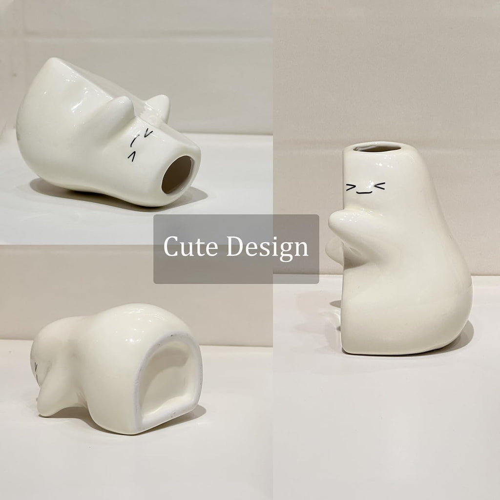 Ceramic Toothbrush Holder for Bathroom, Cute Tooth Brush Holders for Bathroom Countertop Home Office Table Decor