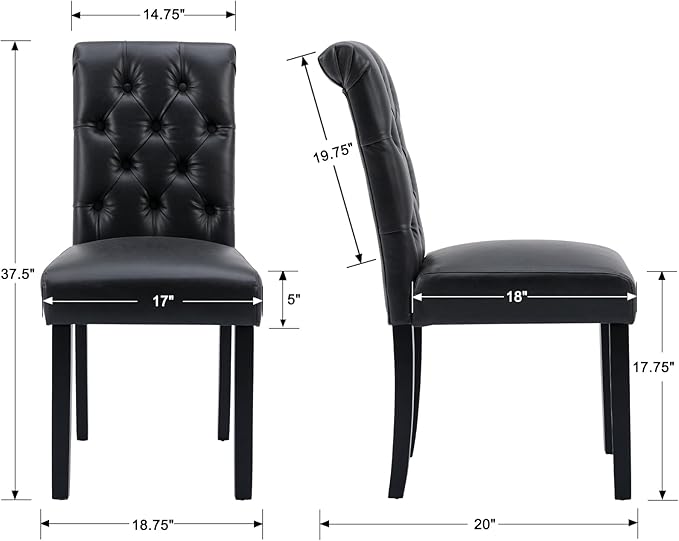 Faux Leather Dining Chairs Set of 8 Upholstered Dining Room Chairs Modern Tuf...
