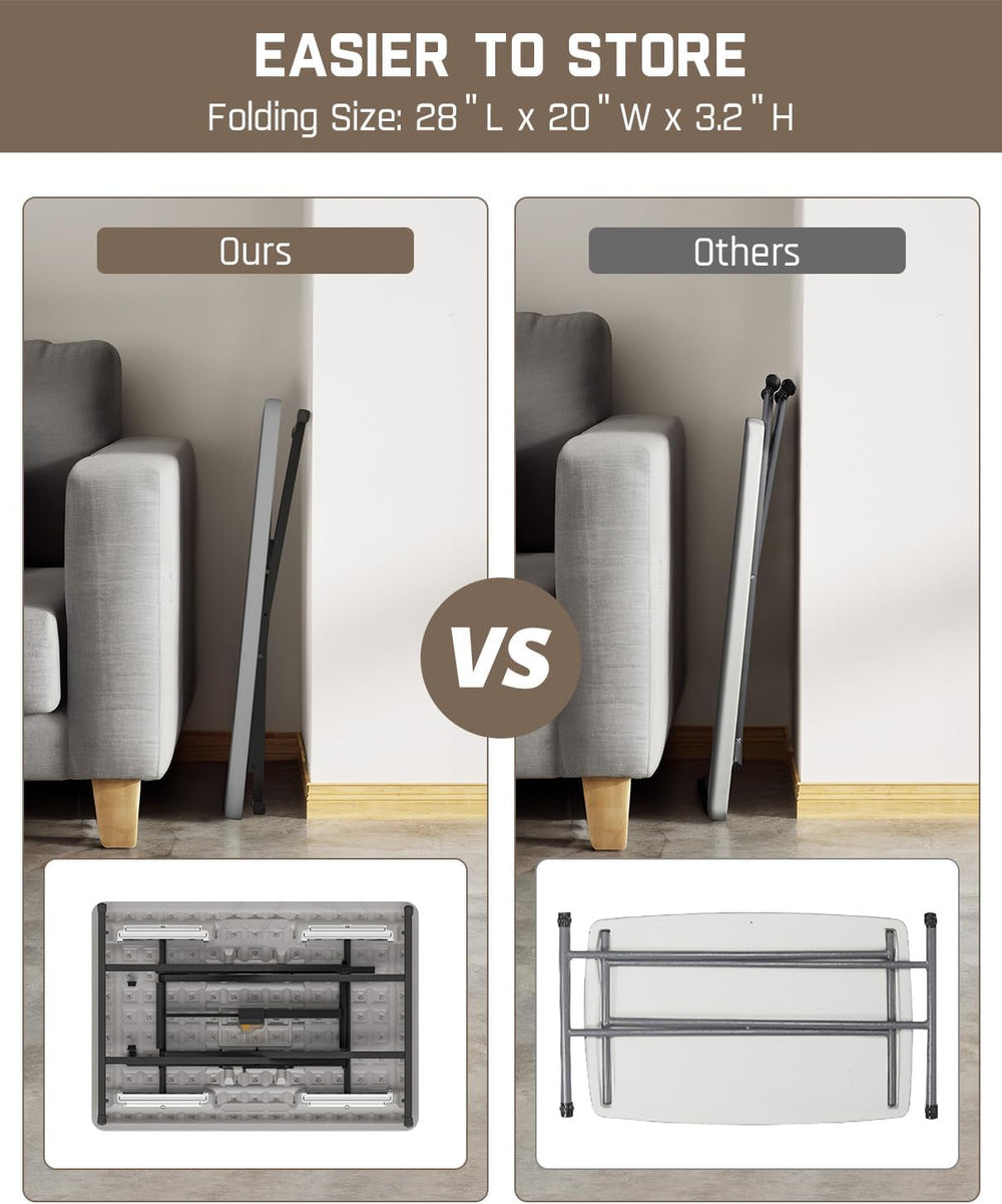 FanttikOutdoor Small Folding Table Quick Adjust 3 Heights, TV Tray, Dining | ...