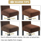 H.VERSAILTEX Velvet Dining Chair Covers Stretch Chair Covers for Dining Room Set of 4 Parson Chair Slipcovers Chair Protectors Covers Dining, Soft Thick Solid Velvet Fabric Washable, Caramel