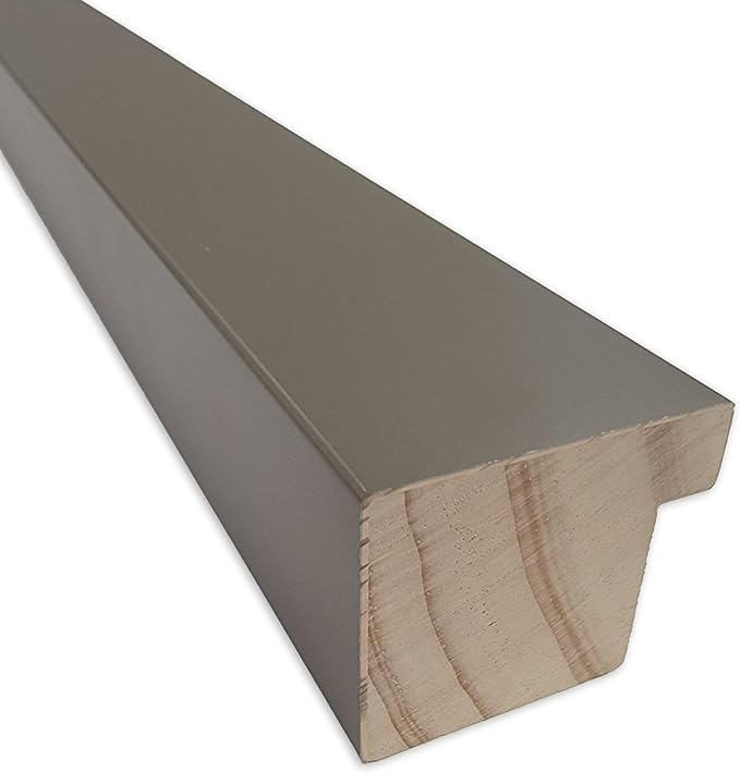Amanti Art Grey Wall Mirror 25x31 Edwin Clay Grey Rectangle Bathroom Mirror for Wall Decor Living Room, Large Casual Wood Frame, Hangs Horizonally and Vertically, Bathroom Decor, Beveled Edge from WI