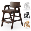 Wooden High Chair for Toddlers & Baby, Adjustable Dining Feeding Chair Grows with Kid, Ergonomic High Chair for Babies, Wipe Clean Skin-Friendly Cushion, for Home & Restaurant - Walnut