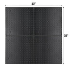 Pegboard Smith 16x16 inch Wall Tool Organizer Pegboard Panels, Black Metal Pegboard for Tool Storage, Workbench Tools Organization Peg Board(4 PCS, Black)