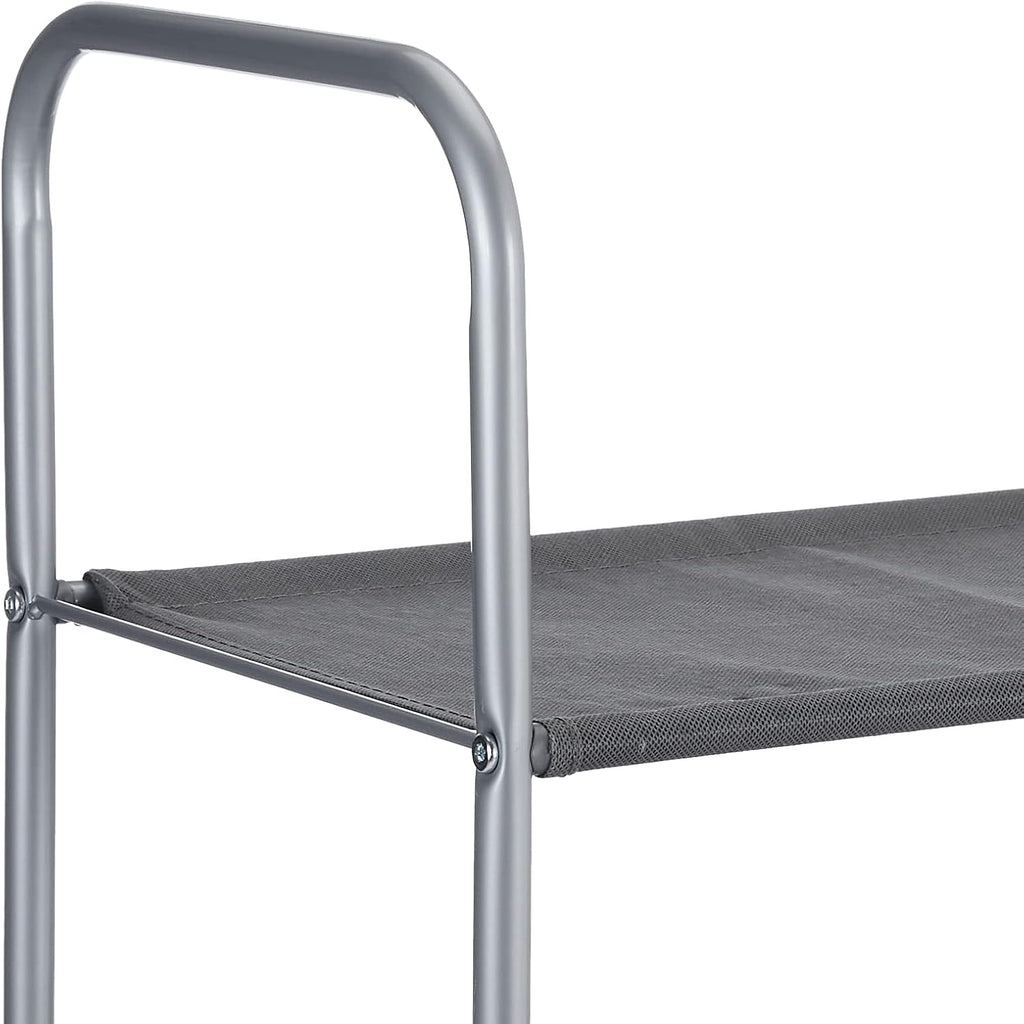 Amazon Basics Freestanding Closet Organizer with Fabric Bins, Drawers and 3 Shelves, Easy to Assemble, Grey, 32.7" x 12.2" x 31"