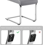 Yaheetech Dining Chairs Set of 6 Modern Faux Leather Upholstered Dining Room Chairs with High Back and Metal Chrome Legs for Kitchen/Living Room/Restaurant, Light Gray