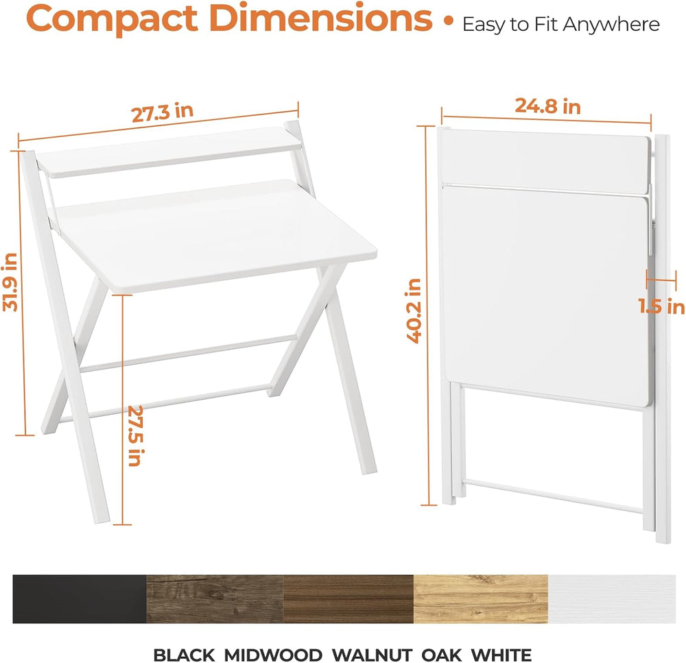 GreenForest Folding Desk No Assembly, Sturdy Computer Desk for Small Spaces
