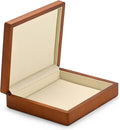 Oirlv Solid Wood Ring Jewelry Box Organizer Earrings Jewelry Drawer Organizer Tray with Lid (Creamy-white Flat Box)