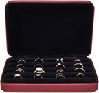 Jewelry Ring organizer Box, Portable Small Storage Display Case, Fashion Ring Tray Holder Showcase, Ring Boxes for Multiple Rings Fits for Travel or Home Organizers (red)