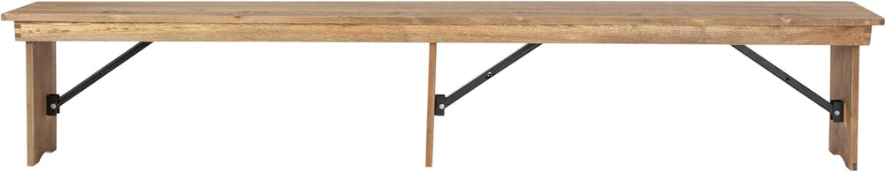 Flash Furniture Hercules 96x12 Folding Bench with Legs, Rustic | Foldable Loc...