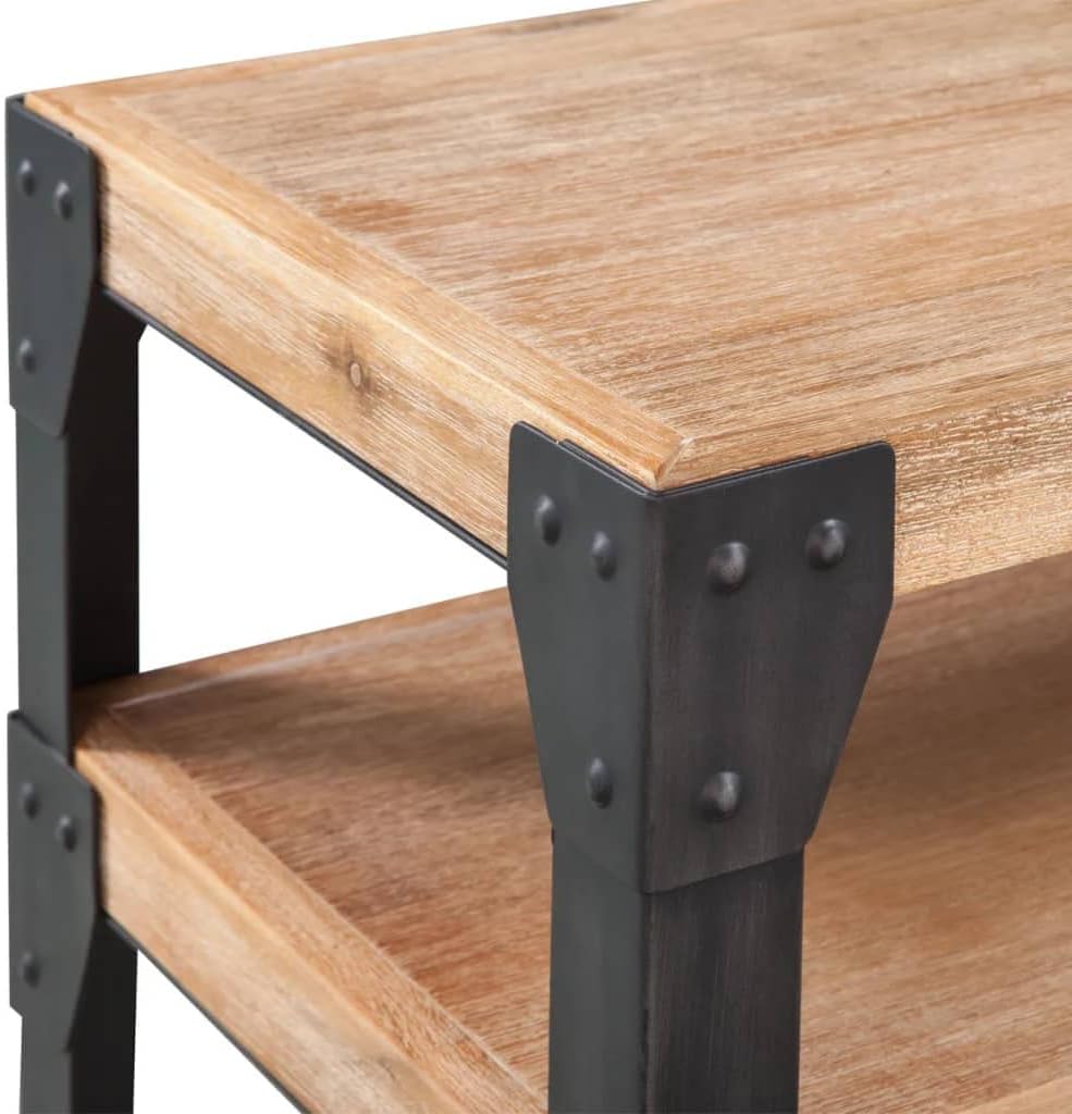 Rustic Brown Black Console Table for Living Room, Compact Side Table 15.7 Inc...