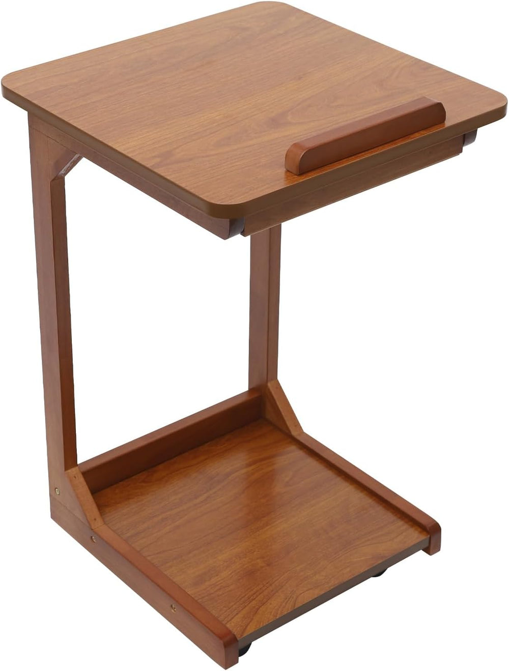 Side Table with Wheels, C Shaped Table for Sofa Bedside, 15.7"x15.7&quot...