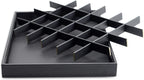 Stackable Jewelry Organizer Tray Premium PU Leather 24 Grid Jewelry Display Tray Trinket Earring Ring Organizer