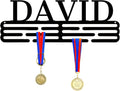 Personalized Medal Hanger with Custom Name, Metal Sports Medal Display Rack for Running Gymnastics Swimming, Wall Mounted Award Holder Organizer for Home Gym Decor