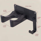 Hair Dryer Holder, Aluminum Alloy Blow Dryer Holder with Adhesive/Screw Installation, Universal Hair Dryer Wall Mount Compatible with Dyson Hairdryer Holder for Bathroom Black UEMUSI