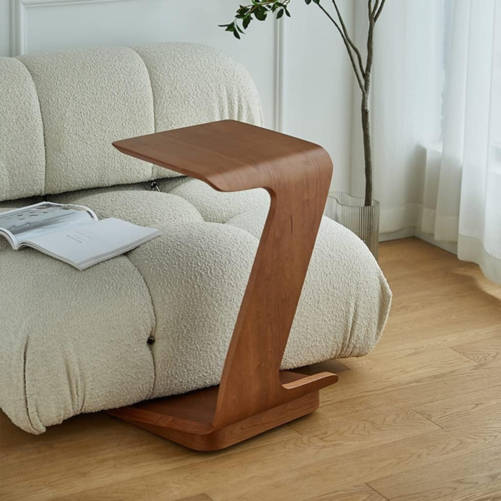 Wood Side Table Modern C Table Sofa Small End Table Mobile Coffee Table Snack...