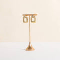 GemeShou Single Gold Earring T bar Stand, Metal earring display holder for show, Small jewelry studs hanger for Online store Photo Shoot【Gold-Cone Base Height 5"】