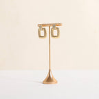 GemeShou Single Gold Earring T bar Stand, Metal earring display holder for show, Small jewelry studs hanger for Online store Photo Shoot【Gold-Cone Base Height 5"】
