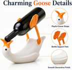 Goose Wine Bottle Holder, Funny Countertop Wine Rack Decor | Goose-shaped bottle holder, about 13 x 5.5 x 9.1 in, for countertop, bar cart, dining room or kitchen display.