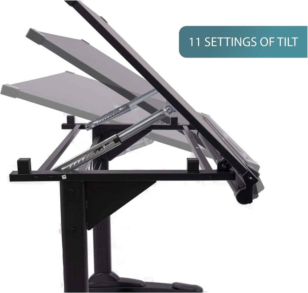 Stand Up Desk Store Adjustable Height and Angle Drafting Table Drawing Desk w...