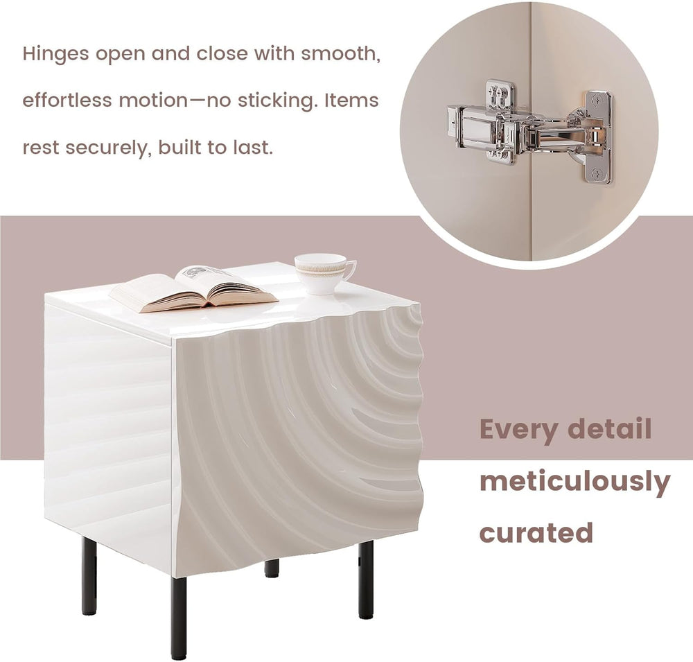 Nightstand Set of 2, Unique Design Side Table Set, Small Bedside Accent Table...