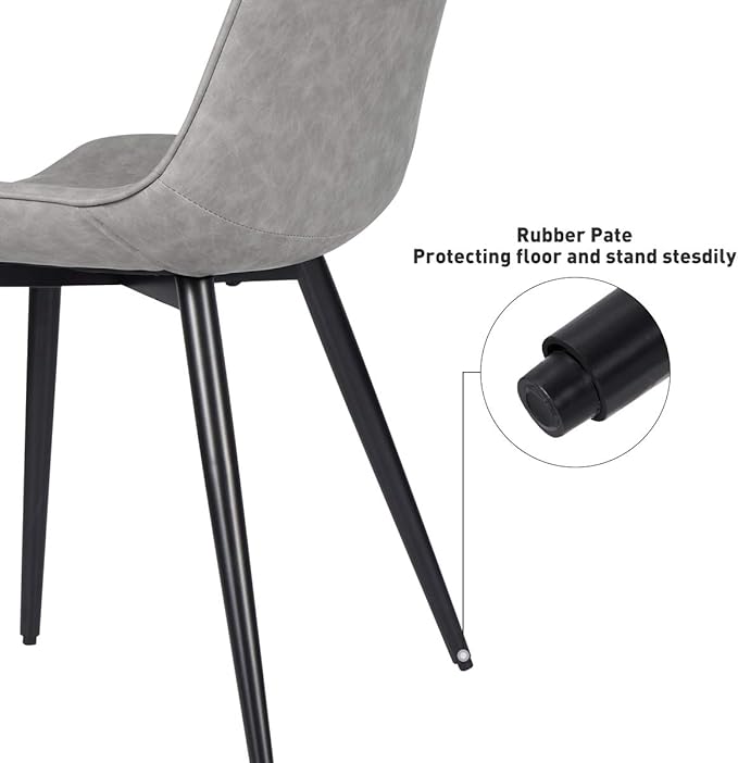 Faux Leather Dining Chairs Set of 2 Mid Century Modern Leisure Upholstered Ch...