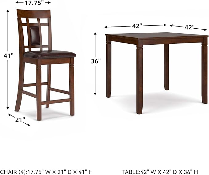 Signature Design by Ashley Bennox 5 Piece Counter Height Dining Set, Includes Table & 4 Barstools, Brown