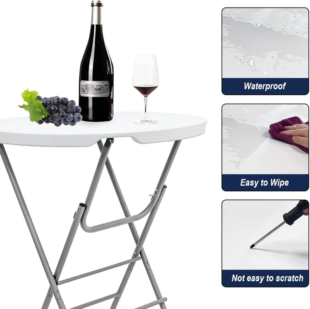 2 PCS - 31.5" L X 31.5" W X 43" H - Cocktail Table White High ...