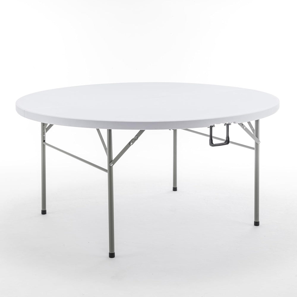 BTEXPERT 60 Inch Round Plastic Folding Table, Commercial Grade, Seats 8-10, I...