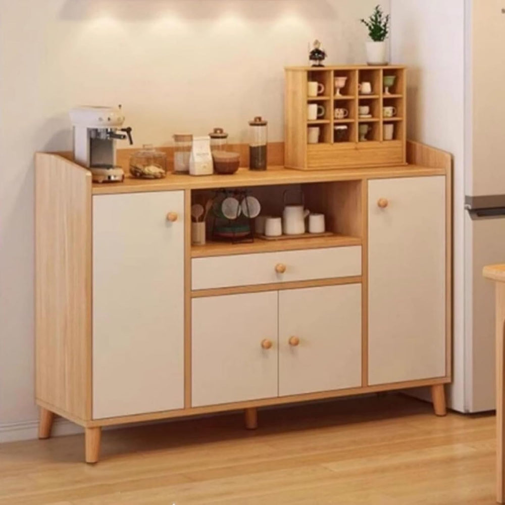 Kitchen Pantry Storage Cabinet with 4 Doors and Adjustable Shelves, Pantry St...